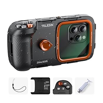 Amazon | 【潜水用ケース+スマホグリップ一体型】TELESIN